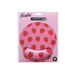 Alfombrilla de raton funful de gel ergonomica fresa 250x230 mm