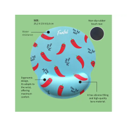 Alfombrilla de raton funful de gel ergonomica chili 250x230 mm