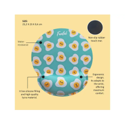 Alfombrilla de raton funful de gel ergonomica huevon 250x230 mm