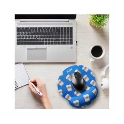 Alfombrilla de raton funful de gel ergonomica cafe 250x230 mm