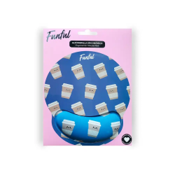 Alfombrilla de raton funful de gel ergonomica cafe 250x230 mm