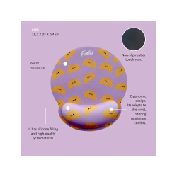 Alfombrilla de raton funful de gel ergonomica croissant 250x230 mm
