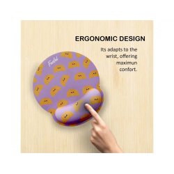 Alfombrilla de raton funful de gel ergonomica croissant 250x230 mm