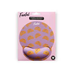 Alfombrilla de raton funful de gel ergonomica croissant 250x230 mm