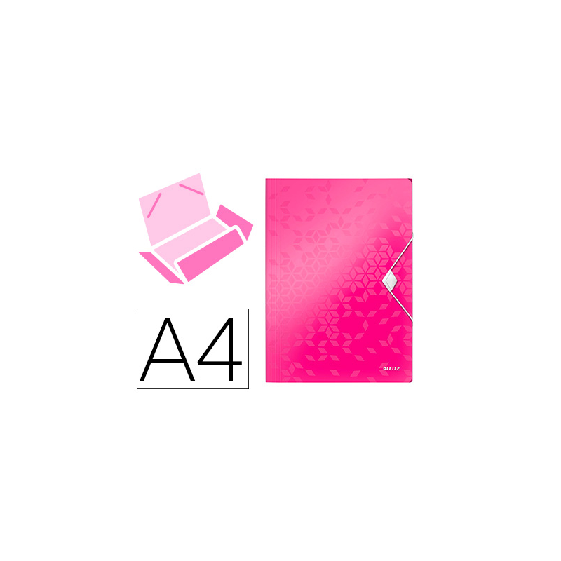 Carpeta leitz wow gomas solapas polipropileno din a4 color fucsia