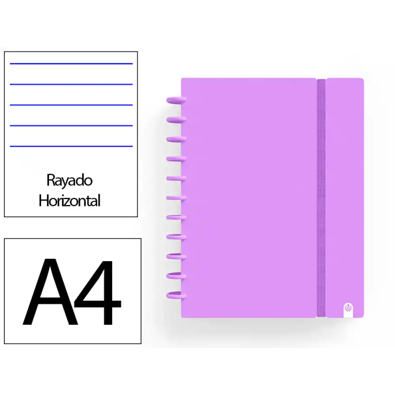 Cuaderno ingeniox foam a4 80h rayado horizontal violeta