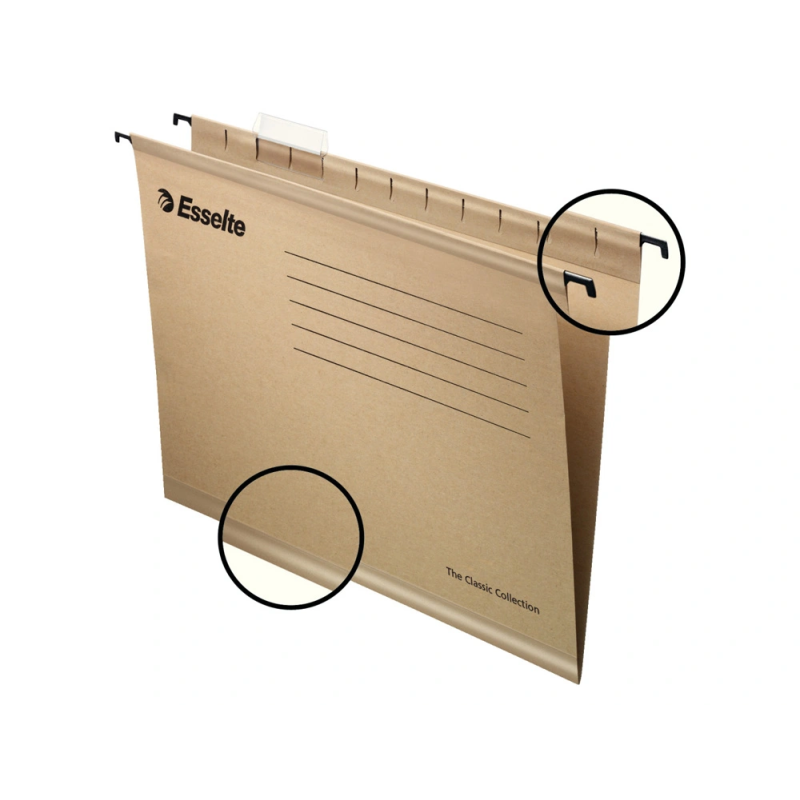 Carpeta colgante esselte pendaflex kraft folio 366x245x345 mm caja de 50 unidades