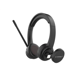 Auricular q-connect inalambrico diadema con microfono flexible y boton de bluetooth usb color negro