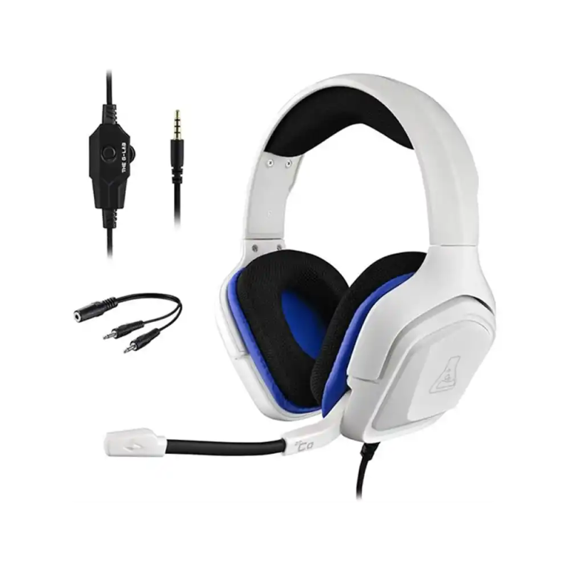 Auriculares gaming the g-lab korp-cobalt-w jack 3.5mm blanco