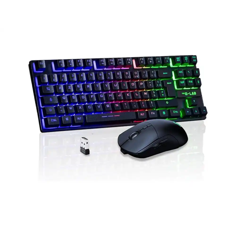 Set teclado + raton gaming the g-lab combo oxy-ex/sp 2 en 1 inalambrico rainbow