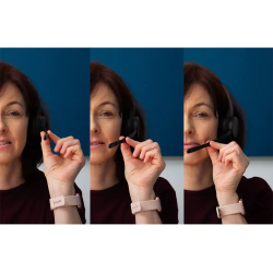 Auricular q-connect inalambrico diadema con microfono flexible y boton de bluetooth usb color negro