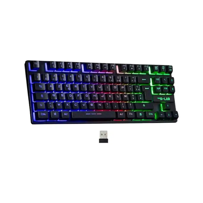 Teclado gaming mini the g-lab keyz-cae-tkl-wl/sp inalambrico negro