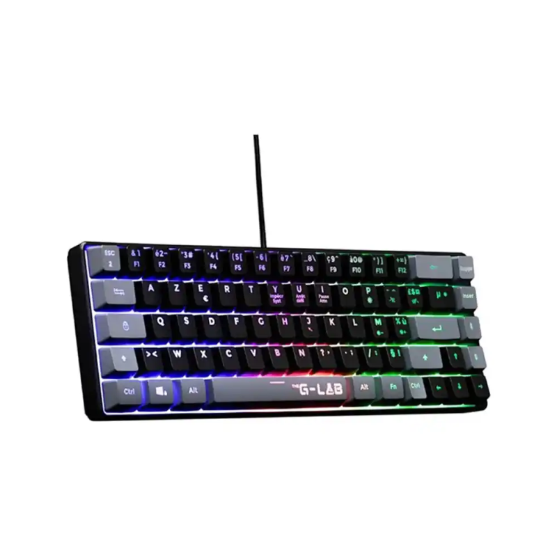 Teclado gaming the g-lab keyz-hydro-bkg semimecanico rainbow