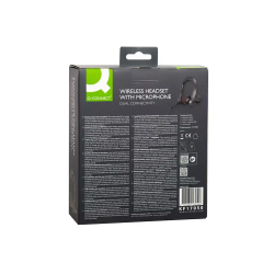 Auricular q-connect inalambrico diadema con microfono flexible y boton de bluetooth usb color negro
