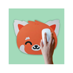 Alfombrilla para raton wondee mr. wonderful forma panda rojo