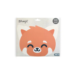 Alfombrilla para raton wondee mr. wonderful forma panda rojo