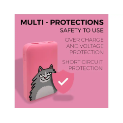 Bateria externa wondee mr. wonderful 10.000 mah gato rosa