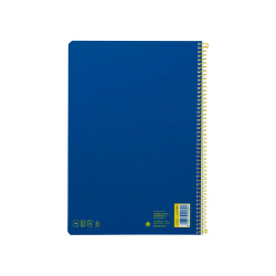 Cuaderno espiral liderpapel a4 smart tapa blanda 80h 75gr cuadro 4mm con margen color azul oscuro