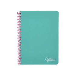 Cuaderno espiral liderpapel a4 witty tapa dura 80h 90gr cuadro 4mm con margen color turquesa