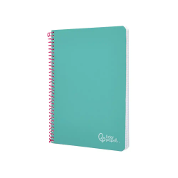 Cuaderno espiral liderpapel a4 witty tapa dura 80h 90gr cuadro 4mm con margen color turquesa