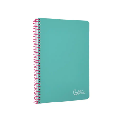 Cuaderno espiral liderpapel a4 witty tapa dura 80h 90gr cuadro 4mm con margen color turquesa