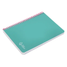 Cuaderno espiral liderpapel a4 witty tapa dura 80h 90gr cuadro 4mm con margen color turquesa