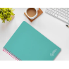 Cuaderno espiral liderpapel a4 witty tapa dura 80h 90gr cuadro 4mm con margen color turquesa