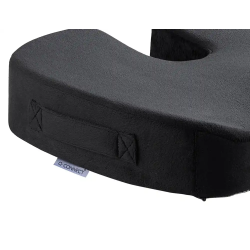 Cojin de asiento q-connect de espuma viscoelastica color negro 460x370x75 mm