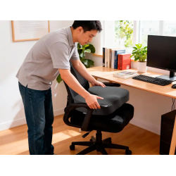 Cojin de asiento q-connect de espuma viscoelastica color negro 460x370x75 mm