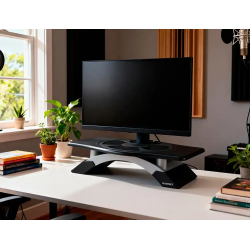 Soporte q-connect para monitor con plataforma giratoria ajustable dos alturas 411x287x99 mm