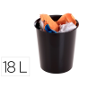 Papelera plastico archivo 2000 color negro capacidad 18 litros con opcion aro sujetabolsa 290x310 mm