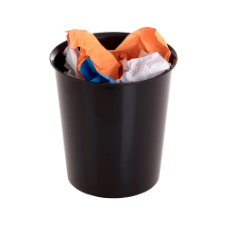 Papelera plastico archivo 2000 color negro capacidad 18 litros con opcion aro sujetabolsa 290x310 mm