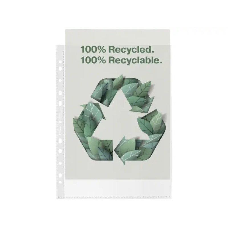 Funda multitaladro esselte din a4 polipropileno reciclado 100 mc 11 taladros con refuerzo piel de naranja