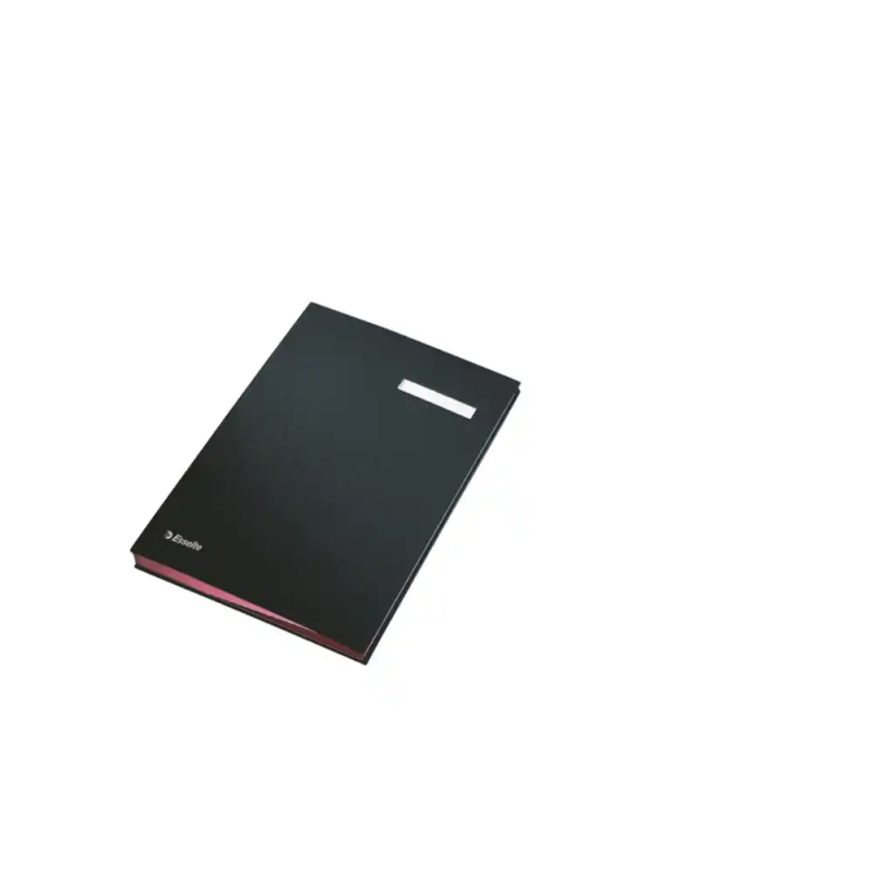 Portafirmas esselte tapa carton forrado fuelle con 10 separadores color negro 240x16x340 mm