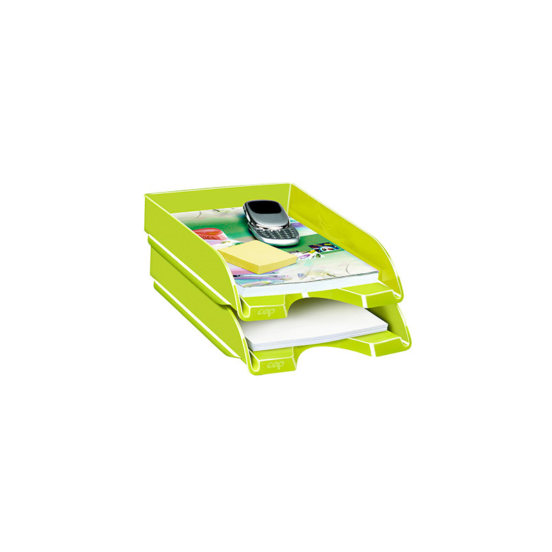 Bandeja sobremesa cep plastico verde 257x348x66 mm