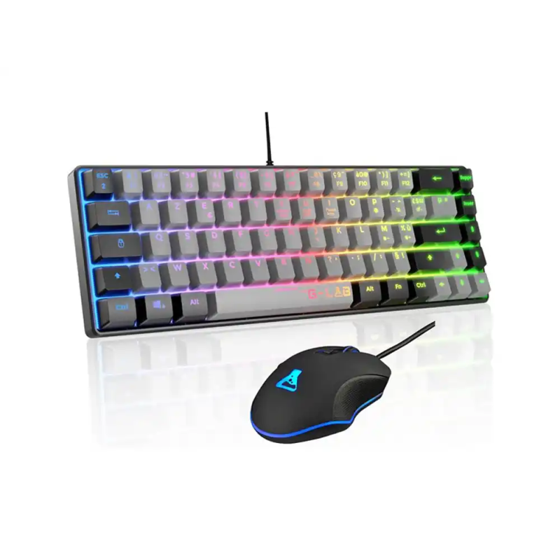Set teclado + raton gaming the g-lab combo hydro-grb/sp 2 en 1