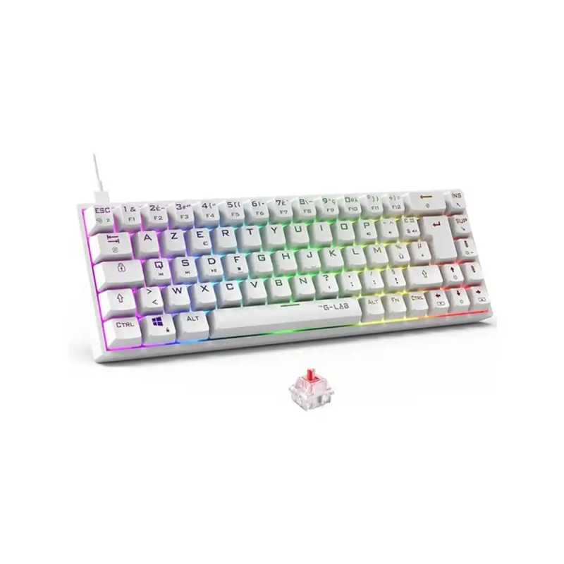 Teclado gaming the g-lab keyz-titan-w/sp con cable blanco