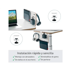 Organizador escritorio leitz ergo anclaje con soporte para portatil 420x250 mm