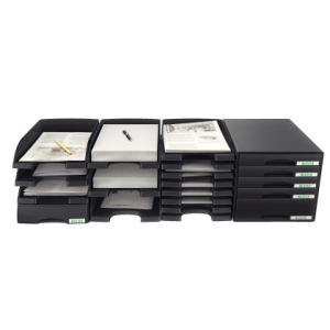 Bandeja sobremesa leitz plus jumbo opaca color negro 257x357x103 mm