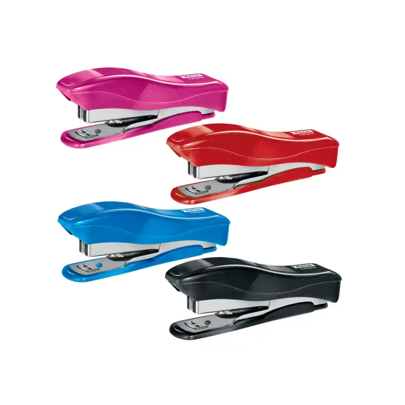 Grapadora petrus liliput 200 wow capacidad 12 hojas + caja grapas 23/6 colores surtidos