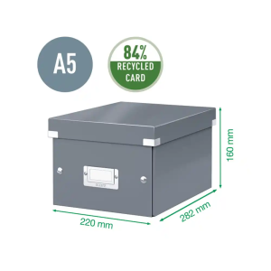 Caja de almacenamiento leitz click&store pequeña color negro 216x160x282 mm