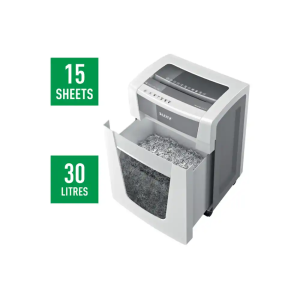 Destructora de documentos leitz iq office pro p5 capacidad de corte 15 hojas destruye grapas y clips 30