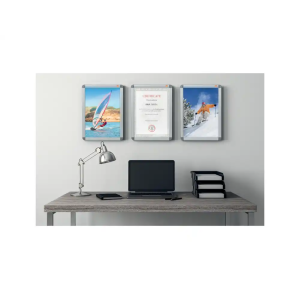 Vitrina de anuncios nobo con marco de aluminio a presion premium plus para exterior din a1 650x900x17 mm