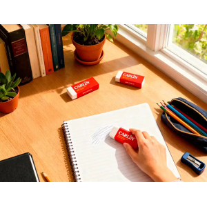 Goma de borrar carlin plastica escolar y oficina