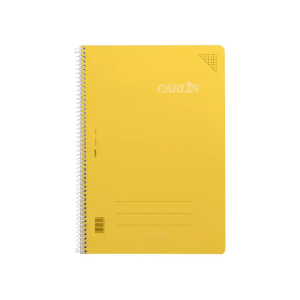 Cuaderno espiral carlin a4 tapa plastico 80h 90gr cuadro 4mm con margen color amarillo