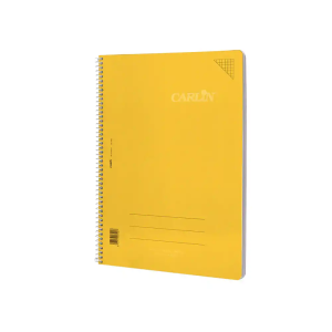 Cuaderno espiral carlin a4 tapa plastico 80h 90gr cuadro 4mm con margen color amarillo