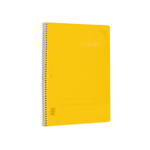 Cuaderno espiral carlin a4 tapa plastico 80h 90gr cuadro 4mm con margen color amarillo