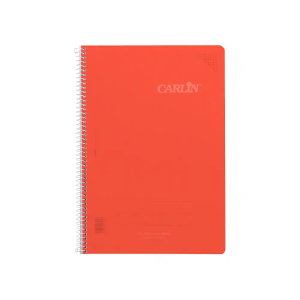 Cuaderno espiral carlin a4 tapa plastico 80h 90gr cuadro 4mm con margen color rojo