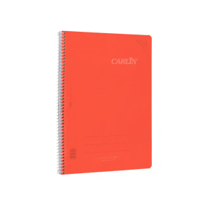 Cuaderno espiral carlin a4 tapa plastico 80h 90gr cuadro 4mm con margen color rojo