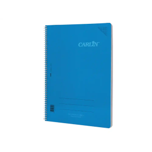 Cuaderno espiral carlin a4 tapa plastico 80h 90gr cuadro 4mm con margen color azul